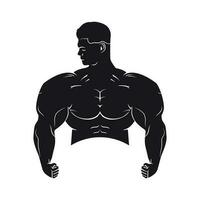 Big Muscular Human Body Silhouette, Massive Muscle Flex vector