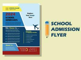 School Admission Flyer, Admission Template vector