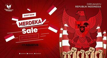 Anniversary Independence Day of the Republic Indonesia. Dirgahayu Indonesia. Independence day sale poster. vector