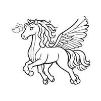 Cute Baby Horse Line Art vector