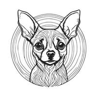 linda bebé perro línea Arte diseño vector