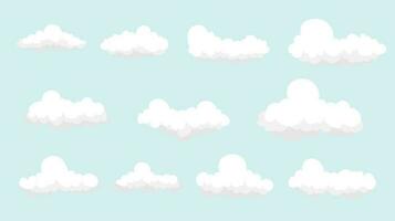 Cloud set, set of white cartoon clouds, white clouds collection flat style easy to edit, vector illustration.