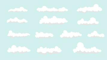 Cloud set, set of white cartoon clouds, white clouds collection flat style easy to edit, vector illustration.