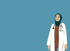 Illustration character doctor muslim woman isolated photo