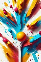 popping and bursting digital painting abstract background photo