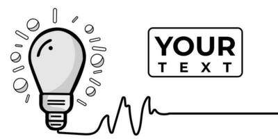 background with light bulb and copy space vector