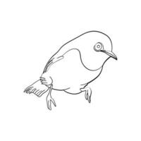 Bird outline vector for coloring book and tattoo design. Bird line art. Bird vector illustration. Bird outline. Bird line art. Hand drawn bird.