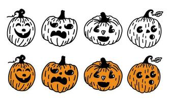 Halloween pumpkin set vector and illustration.