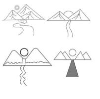 set of camping logo line art simple minimalist vector illustration template icon graphic design