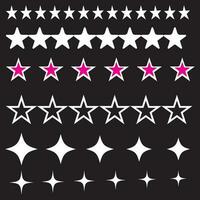 Stars of different shapes, a set of templates for greeting card, poster, vector illustration, background