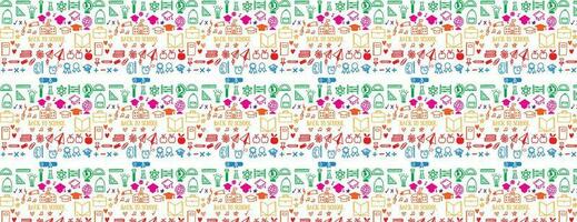 School background. Seamless pattern with doodles. Vector
