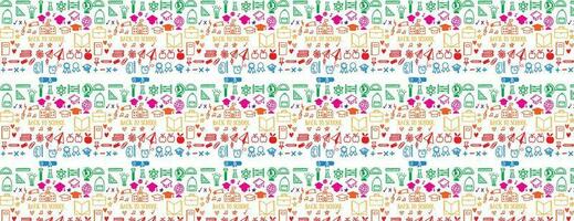 School background. Seamless pattern with doodles. Vector