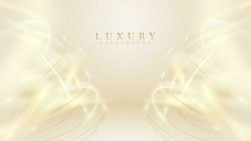 Luxury background with golden light effect decoration and bokeh elements. vector