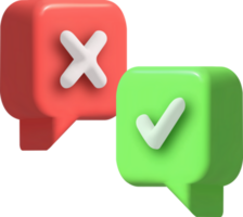 Check mark confirmation and approval icon. 3d illustration. png