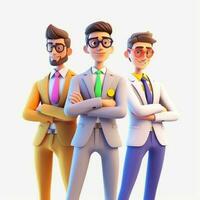 team of young businessmen. 3d illustration. 3d rendering. teamwork.ai generation photo