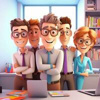 team of young businessmen. 3d illustration. 3d rendering. teamwork.ai generation photo