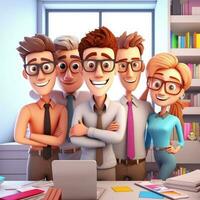 team of young businessmen. 3d illustration. 3d rendering. teamwork.ai generation photo