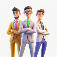 team of young businessmen. 3d illustration. 3d rendering. teamwork.ai generation photo