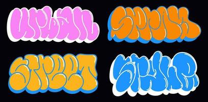 multicolored background, graffiti letters, bright colored inscriptions in the style of graffiti street art photo