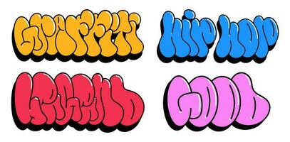 multicolored background, graffiti letters, bright colored inscriptions in the style of graffiti street art vector