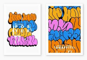 multicolored background, graffiti letters, bright colored inscriptions in the style of graffiti street art vector