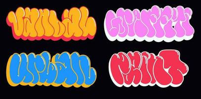 multicolored background, graffiti letters, bright colored inscriptions in the style of graffiti street art vector