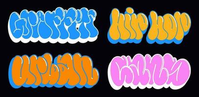 multicolored background, graffiti letters, bright colored inscriptions in the style of graffiti street art vector