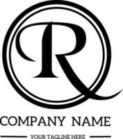 r inicial logo para fotografía y otro negocio. sencillo logo para nombre vector