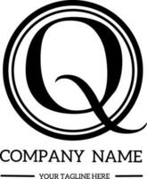 q inicial logo para fotografía y otro negocio. sencillo logo para nombre vector