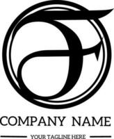 F inicial logo para fotografía y otro negocio. sencillo logo para nombre. vector