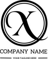 X inicial logo para fotografía y otro negocio. sencillo logo para nombre vector