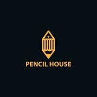 simple pencil house icon or logo. vector