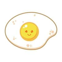 Sunny Side egg cute cartoon character mascot vector in flat design illustration free editable for template or asset image