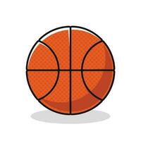 Basketball ball cartoon front side flat art design illustration template free editable vector