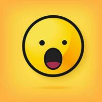 Smiling yellow emoticon on a yellow background vector