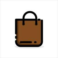 filled outline shopping bags vector icon flat design