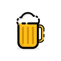 filled outline Beer vector icon flat design