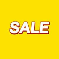 Sale banner template design. Red lettering on yellow background. vector