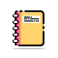 filled outline notebook vector icon flat design