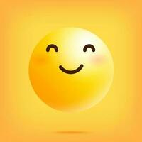 Smiling yellow emoticon on a yellow background vector