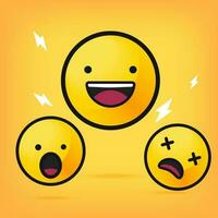 Smiling yellow emoticon on a yellow background vector