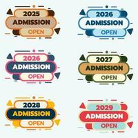 Admission open title design vector