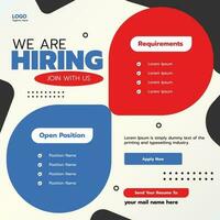 Job hiring social media post banner template design vector