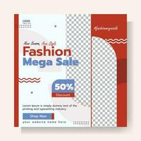 Fashion Mega sale  post banner template vector