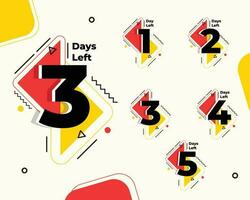 number of days left modern banner vector