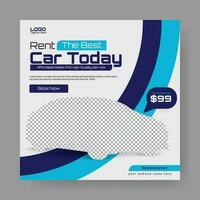 Car rent social media post banner template vector