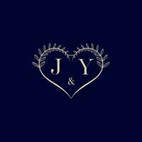 JY floral love shape wedding initial logo vector