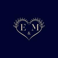 em floral amor forma Boda inicial logo vector