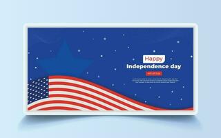 Vibrant American Independence Day Banner, Celebrate Freedom and Patriotism with Captivating Design for Fourth of July Celebrations vector