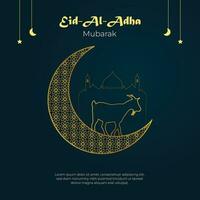 Festive Greetings Eid Al Adha Mubarak Social Media Banner Template vector